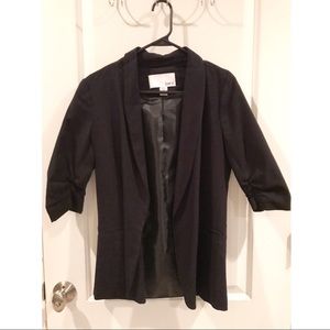 Bar III Black 3/4 Sleeves Buttonless Blazer